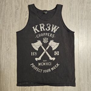 KR3W 'Choppers' Y2k Black Graphic Tank Top Men's Size Medium